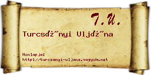 Turcsányi Uljána névjegykártya